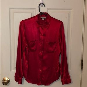 Christmas Red Silky Shirt